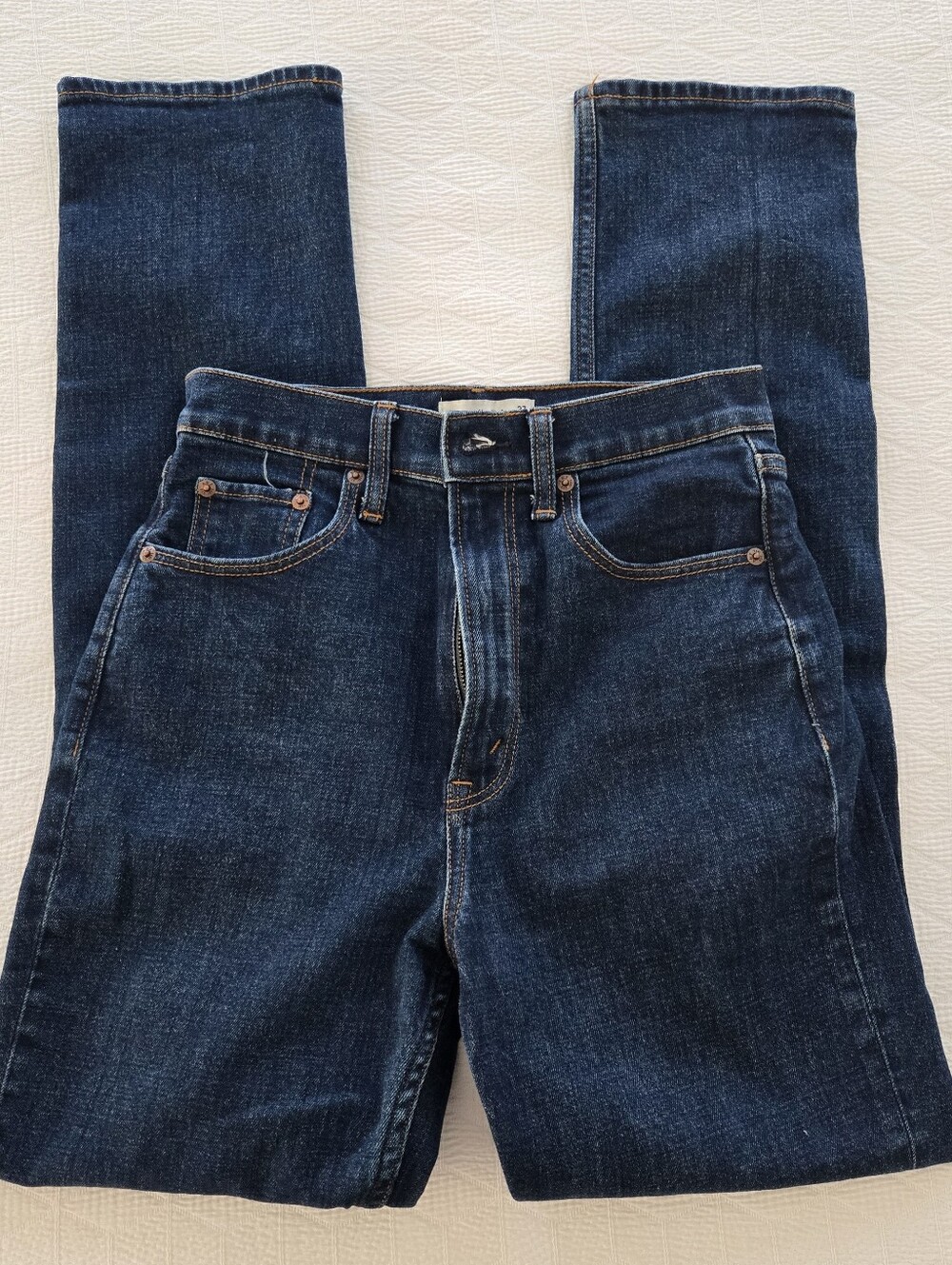 Abercrombie & Fitch Dark Blue Slim Straight Ultra High Rise Jeans 27 / 4